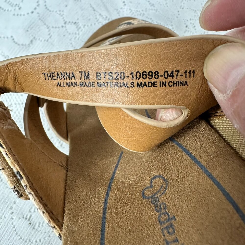 Baretrap Brown Python Snake Pattern Wedge Sandals… - image 7